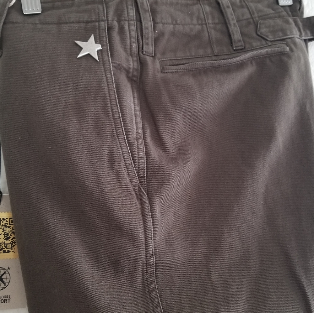 Golden Goose Cropped Chino Pants Size IT 44 Olive Green Brown - Picture 5 of 11